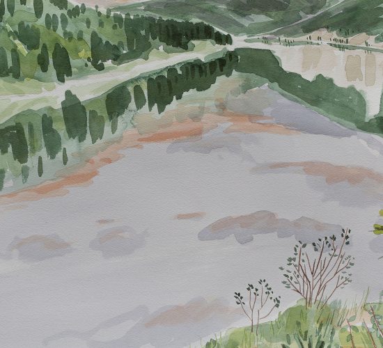 Do you remember when? is a watercolour landscape of Summit Lake in Stone Mountain Provincial Park, BC.