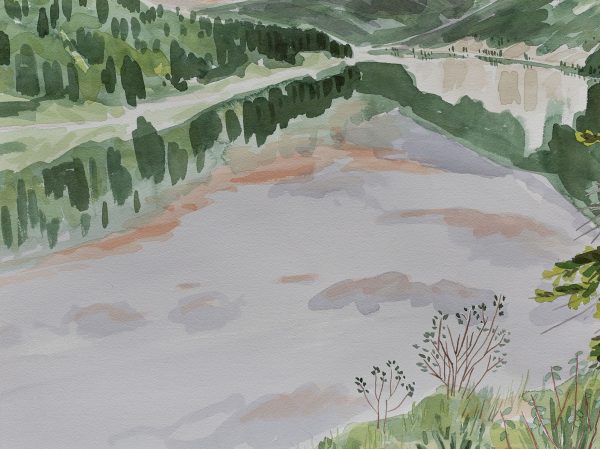 Do you remember when? is a watercolour landscape of Summit Lake in Stone Mountain Provincial Park, BC.